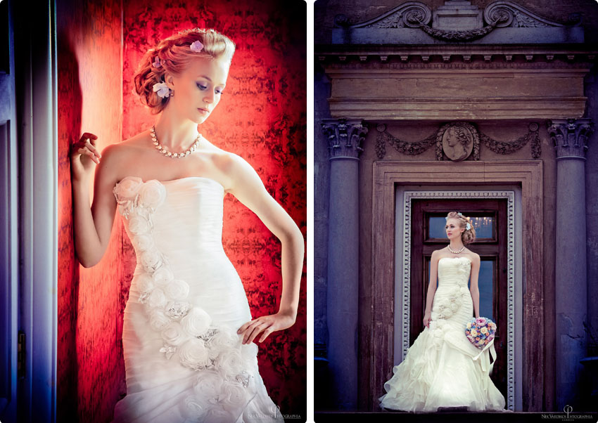 The interior of Danson House with a bride