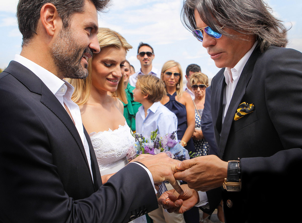 A Greek wedding tradition with koumbaros